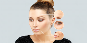 woman with clear facial features highlighted