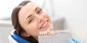 Woman with dental implants