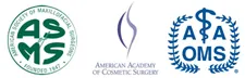 American Society of Maxillofacial Surgeons, American Academy of Cosmetic Surgery, and American Association of Oral and Maxillofacial Surgeons logos